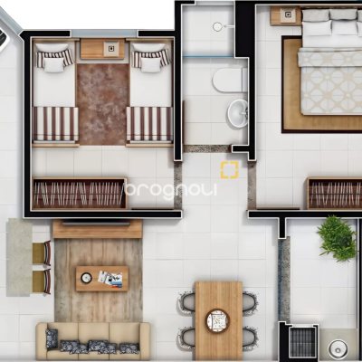 Apartamento com 55m², 2 quartos, 1 garagem, no bairro Vargem do Bom Jesus em Florianópolis