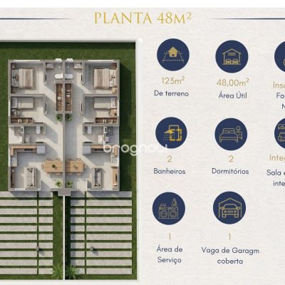 Casa com 48m², 2 quartos (sendo 1 suíte), 1 garagem, no bairro São João do Rio Vermelho em Florianópolis