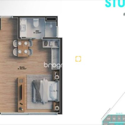 Studio com 36m², 1 garagem, no bairro Roçado em São José