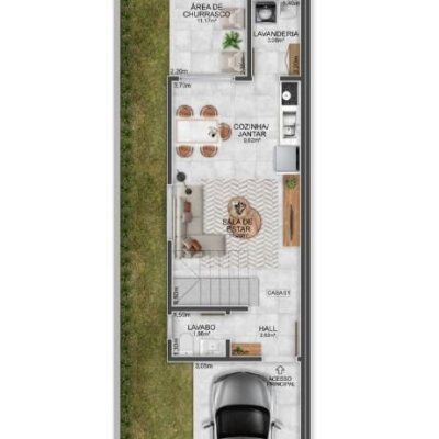 Casa Residencial com 126m², 3 quartos, 1 suíte, 2 garagens, no bairro Campeche em Florianópolis