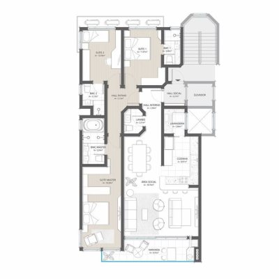 Apartamentos com 133m², 3 quartos, 3 suítes, 2 garagens, no bairro João Paulo em Florianópolis