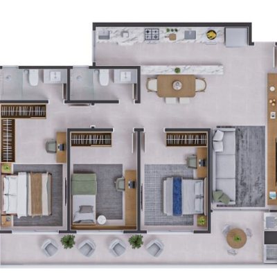 Apartamentos com 99m², 3 quartos, 1 suíte, 1 garagem, no bairro Campeche em Florianópolis