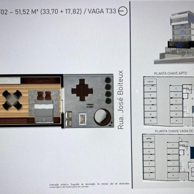 Apartamentos com 51m², 1 quarto, 1 garagem, no bairro Centro em Florianópolis
