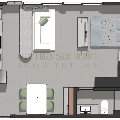 Studio Residencial com 40m², 1 quarto, 1 garagem, no bairro Centro em Florianópolis