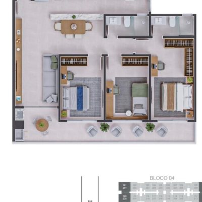 Apartamentos com 105m², 3 quartos, 1 suíte, 2 garagens, no bairro Campeche em Florianópolis