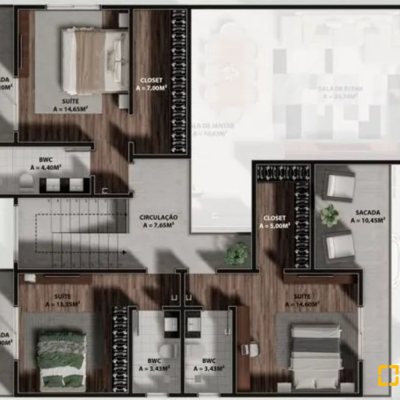Casa em Condomínio com 293m², 4 quartos, 3 suítes, 2 garagens, no bairro São João Do Rio Vermelho em Florianópolis