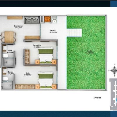 Apartamentos com 70m², 2 quartos, 1 suíte, 1 garagem, no bairro Ingleses em Florianópolis