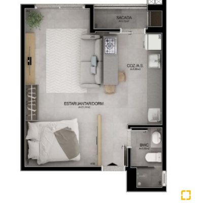 Studio Residencial com 53m², 1 quarto, 1 garagem, no bairro Campeche em Florianópolis