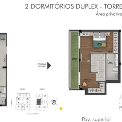 Apartamentos com 111m², 2 quartos, 1 suíte, 2 garagens, no bairro Estreito em Florianópolis
