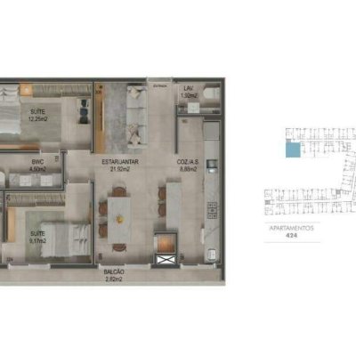 Apartamentos com 79m², 2 quartos, 2 suítes, 2 garagens, no bairro Jurerê Tradicional em Florianópolis