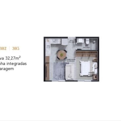 Studio Residencial com 32m², 1 quarto, 1 suíte, 1 garagem, no bairro Ribeirão Da Ilha em Florianópolis