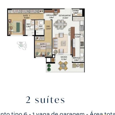 Apartamentos com 101m², 2 quartos, 2 suítes, 1 garagem, no bairro Agronômica em Florianópolis