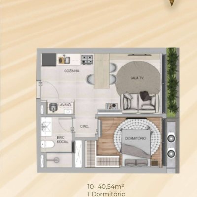 Apartamentos com 40m², 1 quarto, no bairro Campeche em Florianópolis