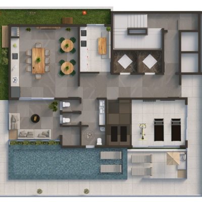 Studio Residencial com 53m², 1 quarto, no bairro Kobrasol em São José