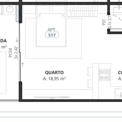 Studio Residencial com 48m², 1 quarto, 1 garagem, no bairro Campeche em Florianópolis