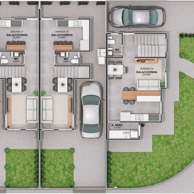 Casa Residencial com 86m², 3 quartos, 1 suíte, 2 garagens, no bairro Sertão Do Maruim em São José
