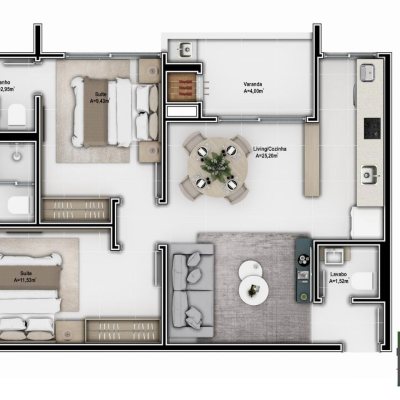 Apartamentos com 67m², 2 quartos, 2 suítes, 1 garagem, no bairro Ingleses do RIo Vermelho em Florianópolis