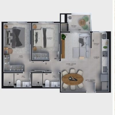 Apartamentos com 69m², 2 quartos, 1 suíte, 1 garagem, no bairro Centro em Florianópolis