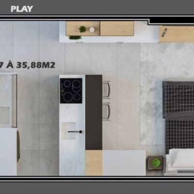 Studio Residencial com 34m², 1 quarto, 1 garagem, no bairro Trindade em Florianópolis