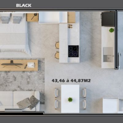 Studio Residencial com 44m², 1 quarto, 1 garagem, no bairro Trindade em Florianópolis