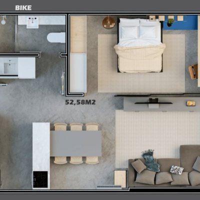 Apartamentos com 52m², 1 quarto, 1 garagem, no bairro Trindade em Florianópolis