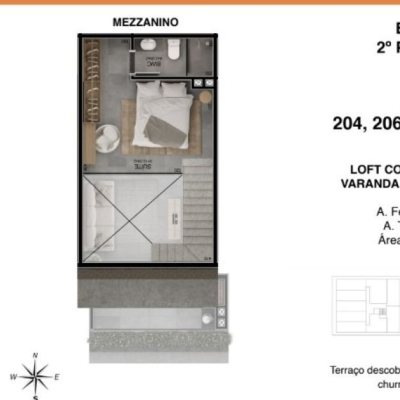 Loft com 54m², 1 quarto, 1 suíte, no bairro Campeche em Florianópolis