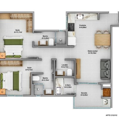 Apartamentos com 72m², 2 quartos (sendo 2 suítes), 1 garagem, no bairro Ingleses em Florianópolis