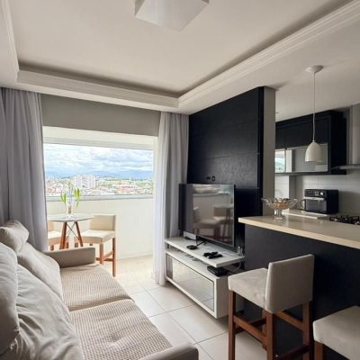 Apartamentos com 63m², 2 quartos (sendo 1 suíte), 1 garagem, no bairro Areias em São José