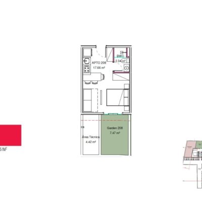 Apartamentos com 31m², 1 quarto, no bairro Centro em Florianópolis