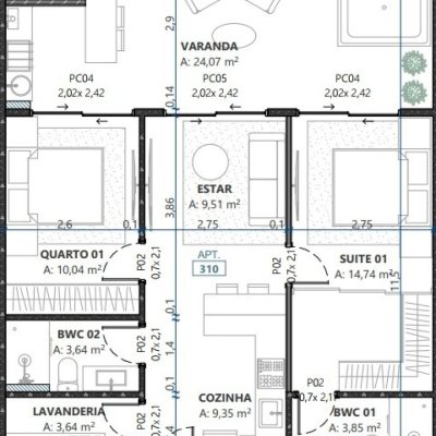 Apartamentos com 84m², 2 quartos, 1 suíte, 1 garagem, no bairro Campeche em Florianópolis