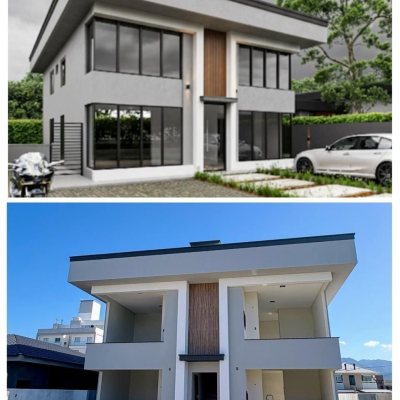 Sobrado Residencial com 63m², 2 quartos, 1 suíte, 1 garagem, no bairro Nova Palhoça em Palhoça