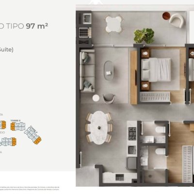 Apartamentos com 97m², 3 quartos, 1 suíte, 1 garagem, no bairro Canasvieiras em Florianópolis