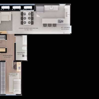Apartamentos com 92m², 3 quartos (sendo 1 suíte), 1 garagem, no bairro Centro em Palhoça