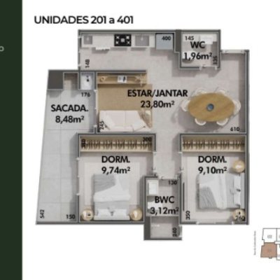 Apartamentos com 33m², 2 quartos, 1 garagem, no bairro Cachoeira Do Bom Jesus em Florianópolis