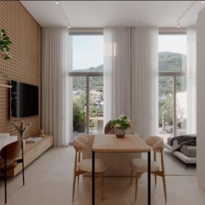 Studio Residencial com 35m², 1 quarto, 1 garagem, no bairro Cachoeira Do Bom Jesus em Florianópolis
