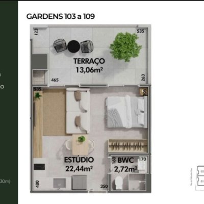 Studio Residencial com 35m², 1 quarto, 1 garagem, no bairro Cachoeira Do Bom Jesus em Florianópolis