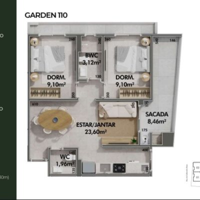 Apartamentos com 66m², 2 quartos, 1 garagem, no bairro Cachoeira Do Bom Jesus em Florianópolis
