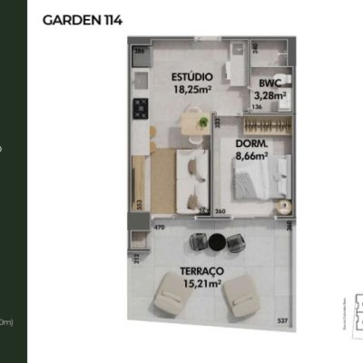 Apartamentos com 33m², 1 quarto, no bairro Cachoeira Do Bom Jesus em Florianópolis