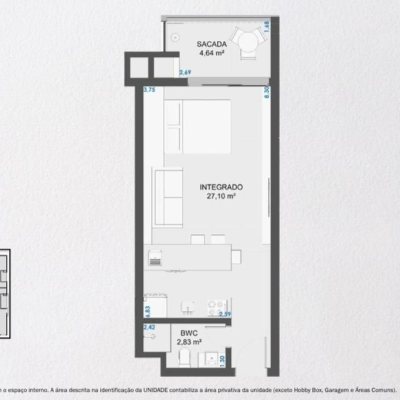 Studio Residencial com 42m², 1 quarto, 1 garagem, no bairro Jurerê Internacional em Florianópolis