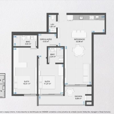 Apartamentos com 97m², 2 quartos (sendo 2 suítes), 1 garagem, no bairro Jurerê Internacional em Florianópolis