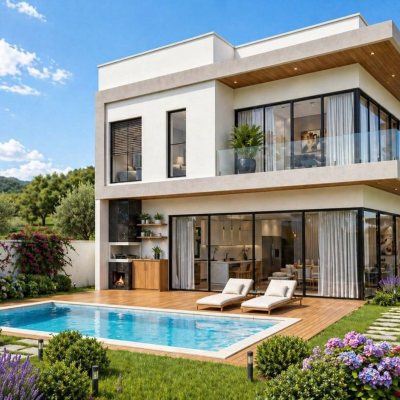 Casa em Condomínio com 370m², 4 quartos (sendo 4 suítes), 5 garagens, no bairro Ingleses do Rio Vermelho em Florianópolis