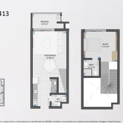 Loft com 64m², 1 quarto (sendo 1 suíte), 1 garagem, no bairro Jurerê Internacional em Florianópolis