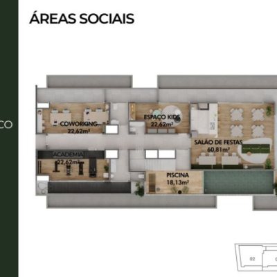 Apartamentos com 60m², 2 quartos (sendo 1 suíte), 1 garagem, no bairro Cacupé em Florianópolis