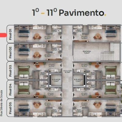 Studio Residencial com 20m², no bairro Centro em Florianópolis