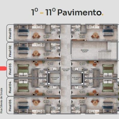 Studio Residencial com 18m², no bairro Centro em Florianópolis