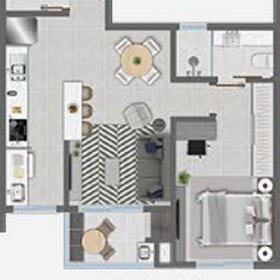 Apartamentos com 53m², 1 quarto, 1 suíte, 1 garagem, no bairro Jurerê em Florianópolis