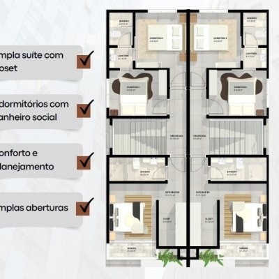 Sobrado Residencial com 133m², 3 quartos, 1 suíte, 2 garagens, no bairro Canasvieiras em Florianópolis