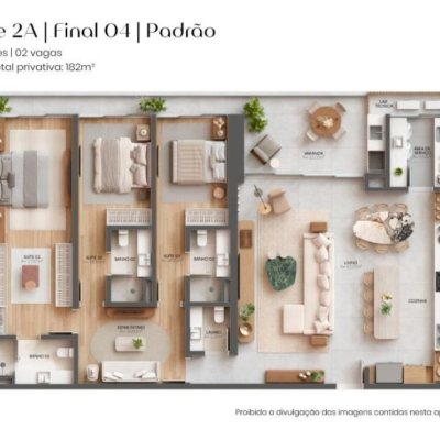 Apartamentos com 181m², 3 quartos, 3 suítes, 2 garagens, no bairro Jurerê em Florianópolis