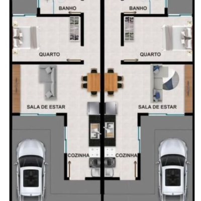 Casa em Condomínio com 47m², 2 quartos, 2 garagens, no bairro Forquilhas em São José